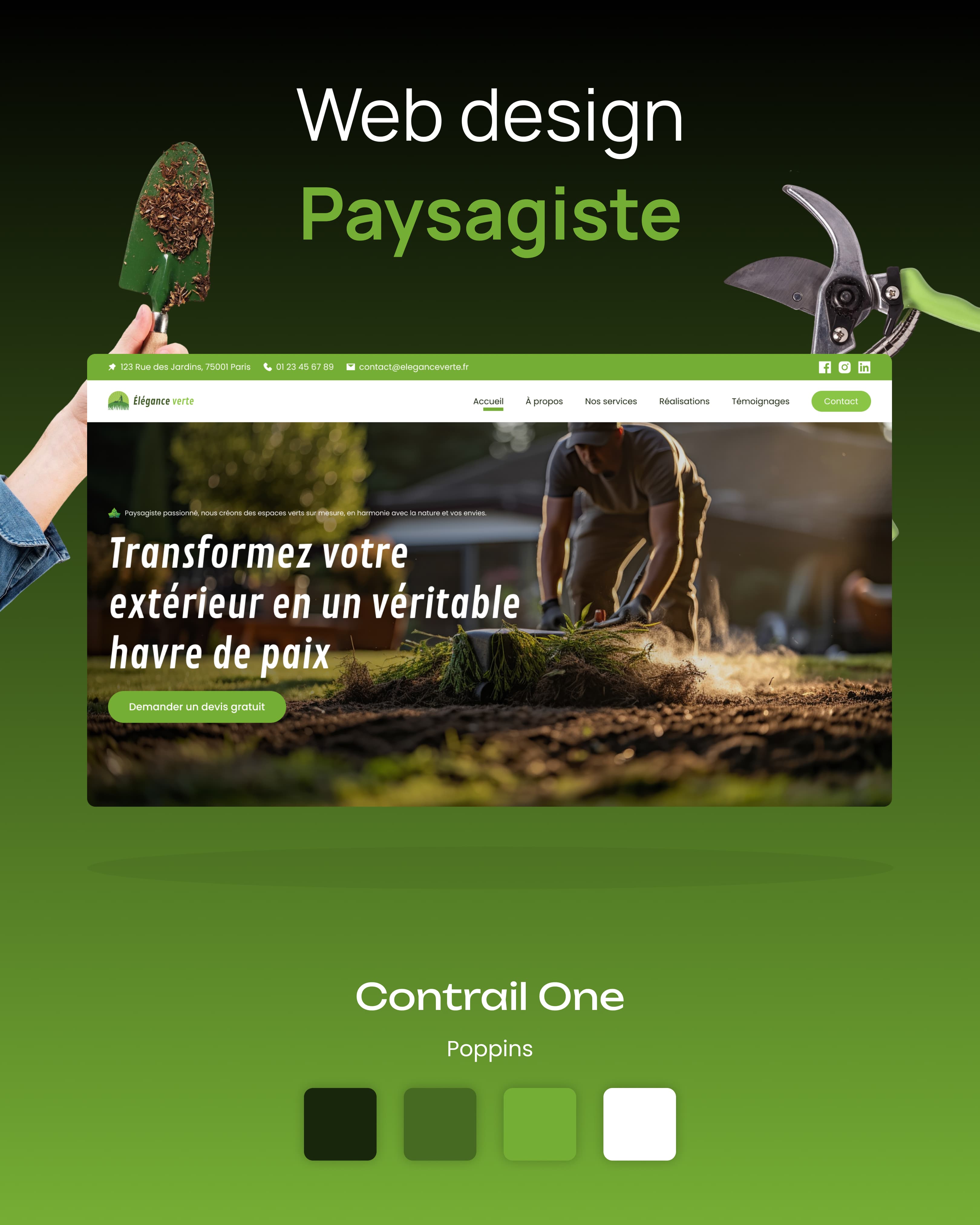 Aperçu du site Élégance Verte — paysagiste